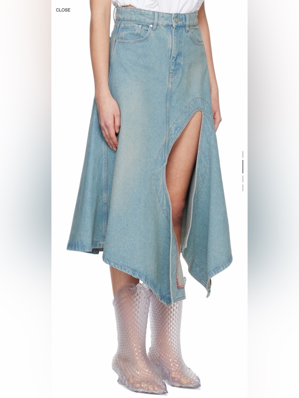 Y/PROJECT
Blue Cutout Denim Midi Skirt us26 - Picture 2 of 13